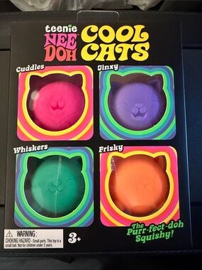 Schylling Needoh- AUTHENTIC- NEW- Teenie Cool Kittens (4PK)